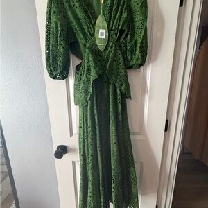 Farm Rio Green Eyelet Maxi Dress - Elegant Women’s Dress